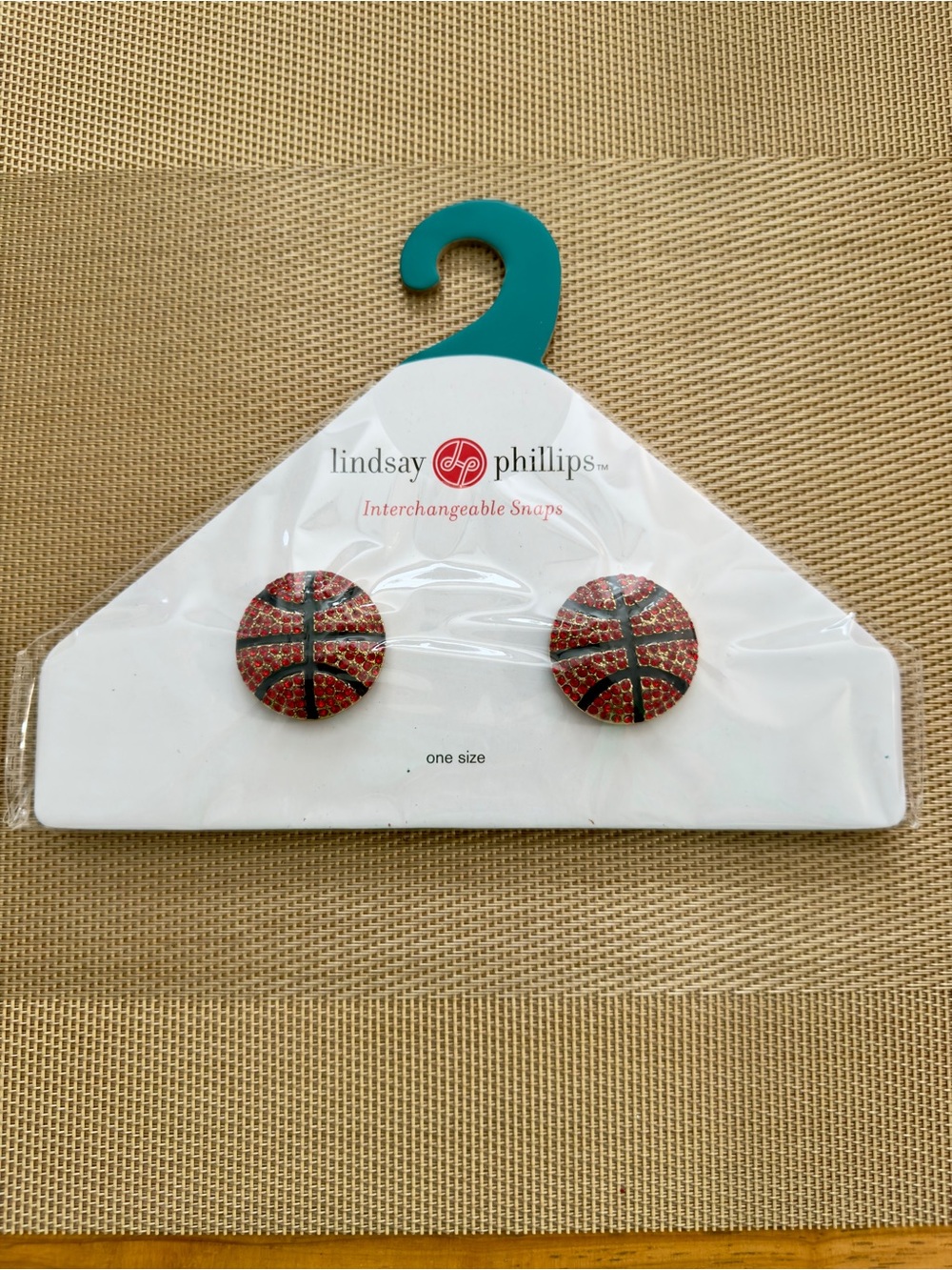 Lindsay Phillips Orange and black Rhinestone Basketball Interchangeable Snaps